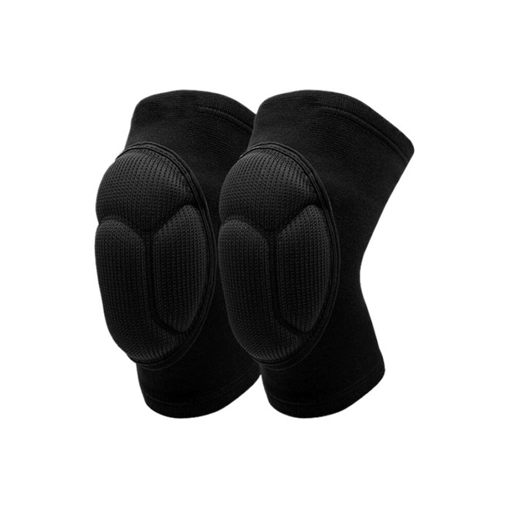 Knee Brace 1 Pair, Sport Fitness Knee Supports, Thick Soccer And Volleyball Knee Protector, Size M, Color Black-image-OPC-PJFMS5S-NEW