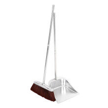 1Set Silver Broom and Dustpan Set Stainless Steel for Home Cleaning