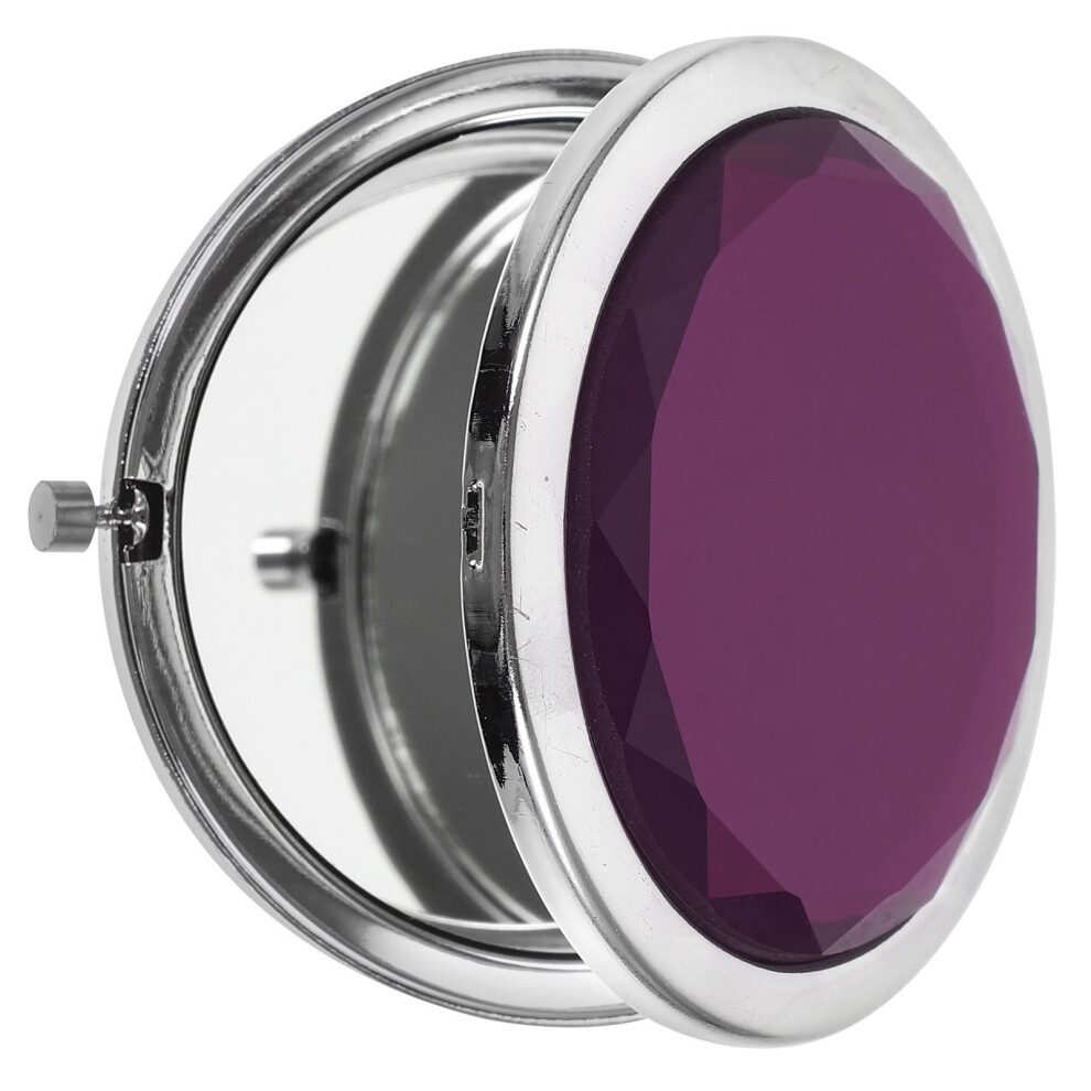 Happyyami Portable Makeup Mirror Travel Compact For Handbag Folding Metal Pocket