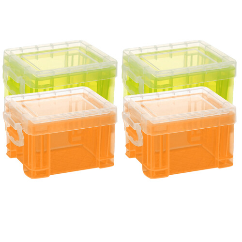 4 Pcs Storage Boxes with Lids Large Condiment Desktop Portable