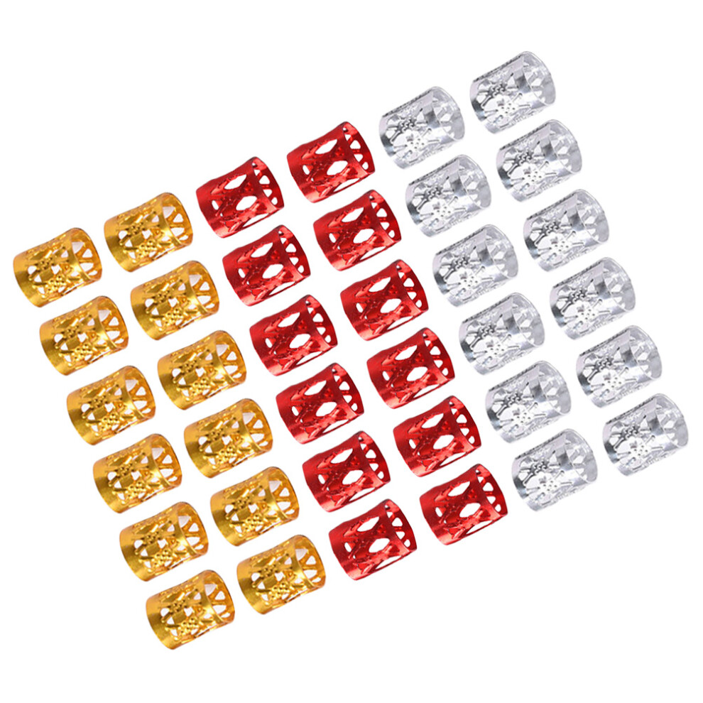 Happyyami Unisex Light 300 Pcs Braiding Hair Accessories Dreadlocks Beads Metal Cuffs