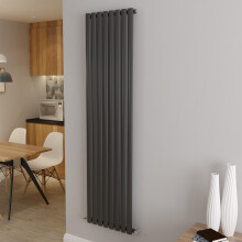 (Single 1800x472mm, Anthracite) Designer Oval Column Radiator Central Heating