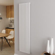 (Single 1800x472mm, White) Designer Oval Column Radiator Central Heating