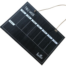Hangend Zwart Krijtbord Van Bamboe Voor Boodschappen En Decor