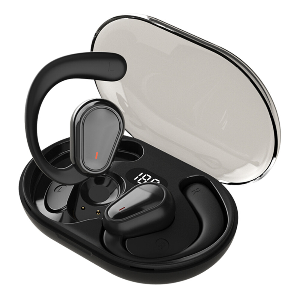 (Black) Headphones Hone Rotatable Ear Hook Music Headset Black 6914279930194