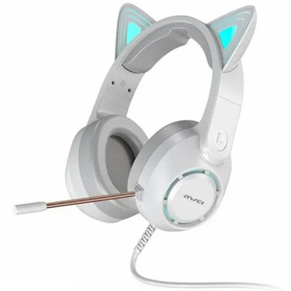 (White) Headphones Ight Over-Ear Headset With Microphone White 6914273105307