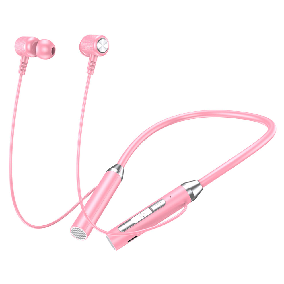 (Pink) Headphones Eadphones Silicone Neckband Earphones Pink 6914272271263