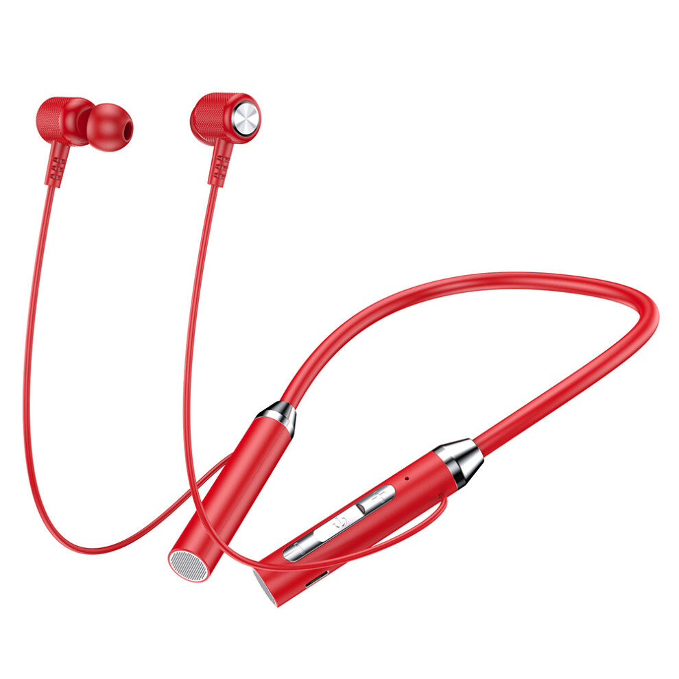 (Red) Headphones Eadphones Silicone Neckband Earphones Red 6914276848928
