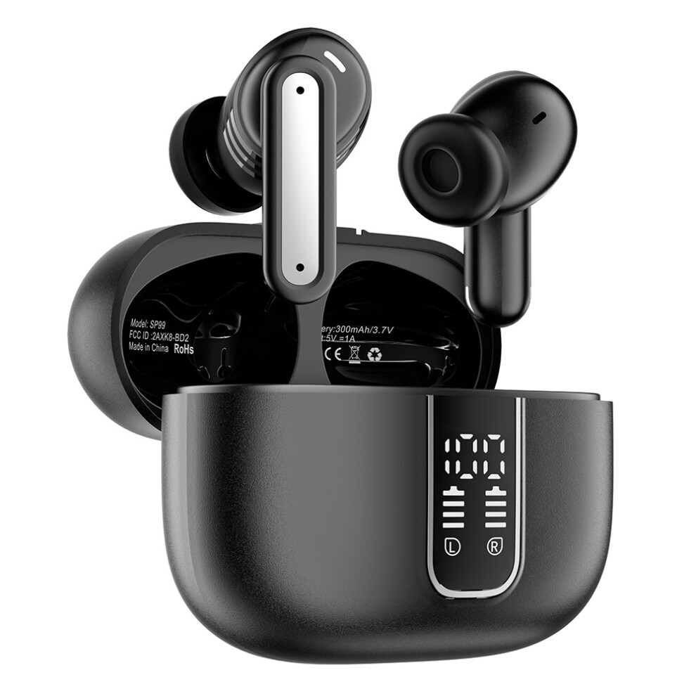 (Black) Headphones Ible Earbuds Anc Enc Noise Cancelling Black 6914277275556