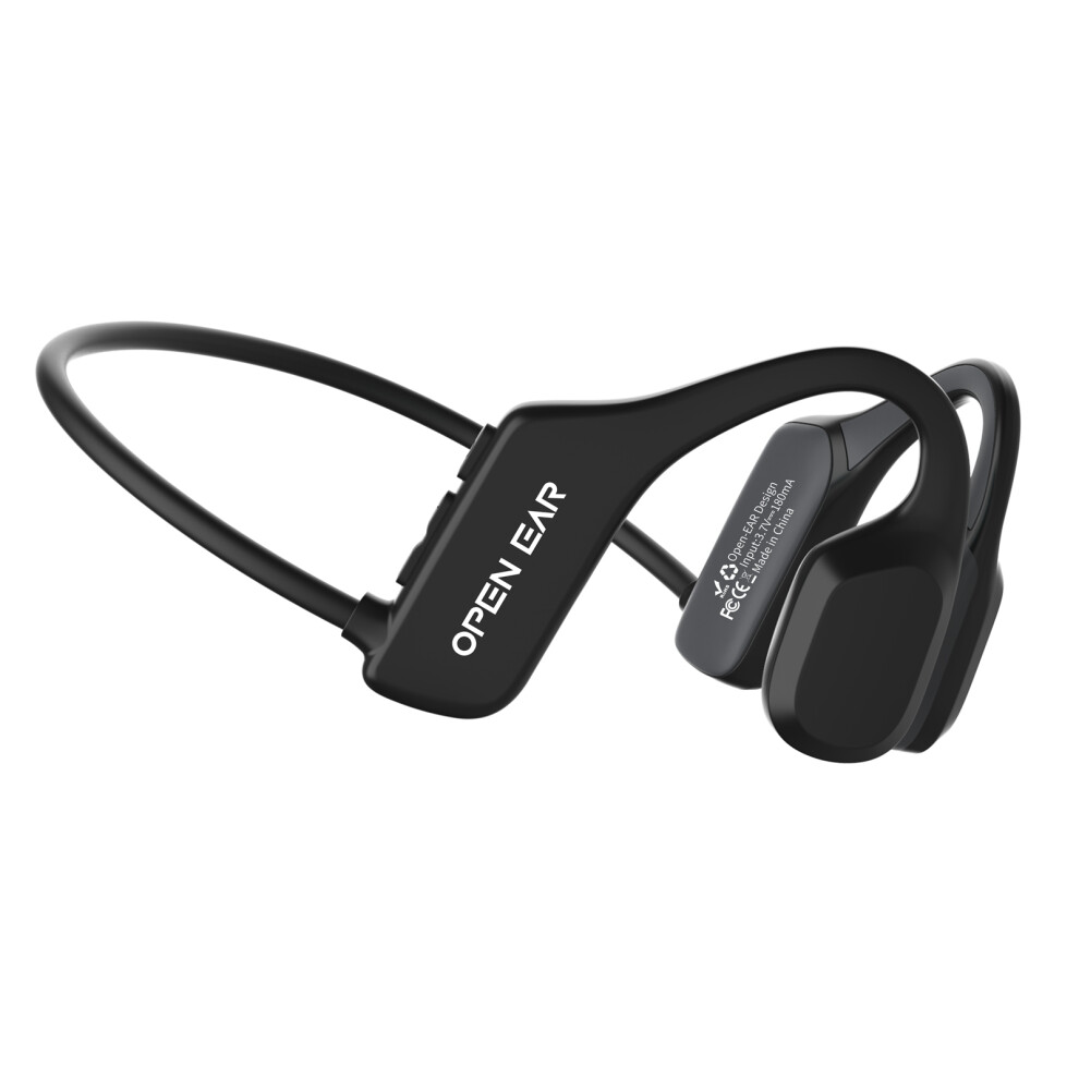 (Black) Headphones Waterproof Bone Conduction Earphones Black 6914278897160
