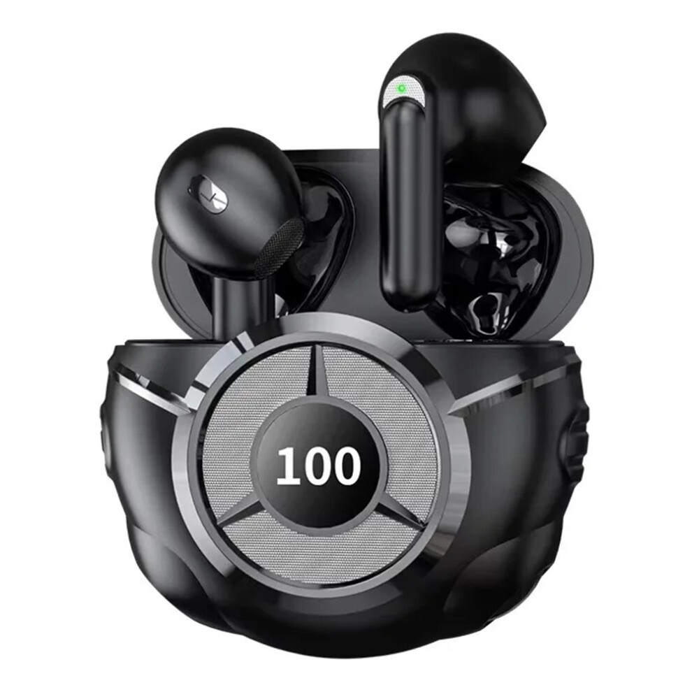 (Black) Headphones Sound Bluetooth-Compatible Earphones Black 6914273264943