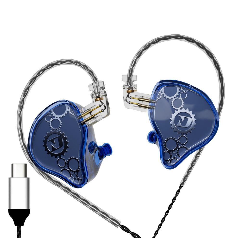 (Blue) Headphones Industrial In-Ear Earphones (No Mic) Blue 6914270119901