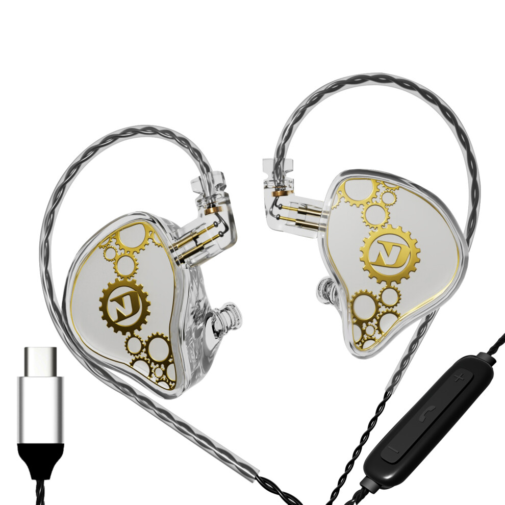 (White) Headphones Ndustrial In-Ear Earphones (With Mic) White 6914279176288