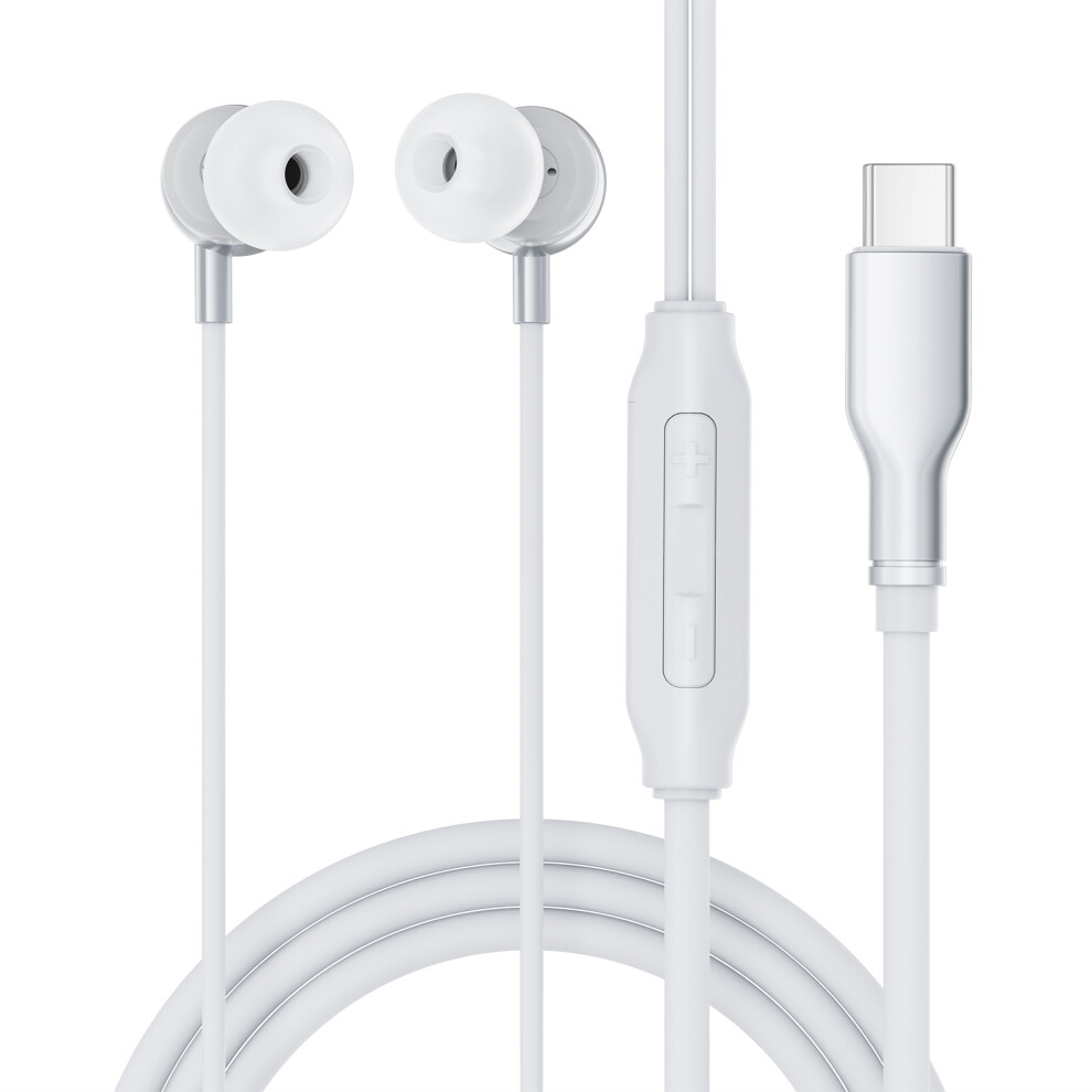 (Grey) Headphones Silicone Cable Tangle Free Headphones Grey 6914270169951
