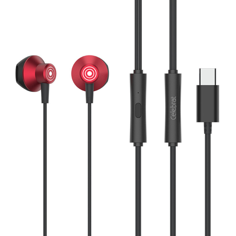 (Red) Headphones D Earphone Stereo Phone Music Headset Red 6914271588706
