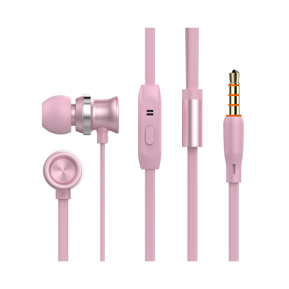 (Pink) Headphones Earbud 3.5Mm Wired Control Headphone Pink 6914272918243