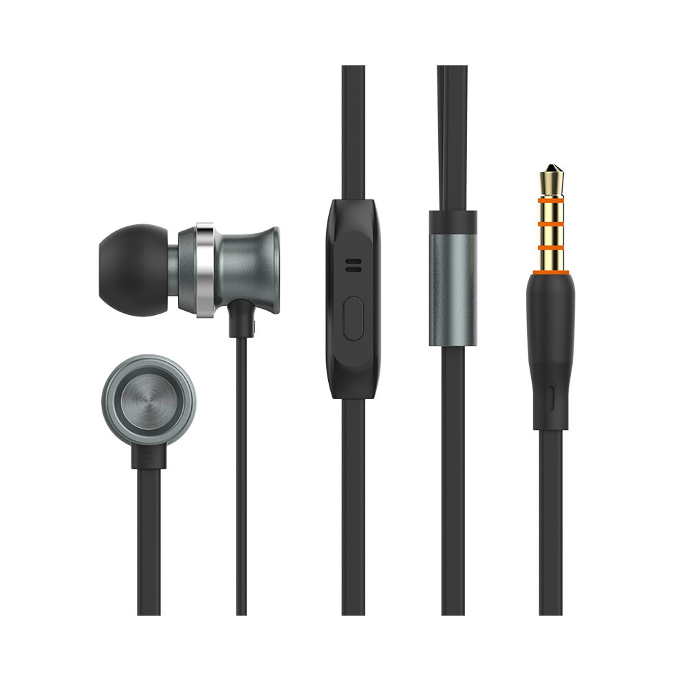 (Black) Headphones Earbud 3.5Mm Wired Control Headphone Black 6914278505621