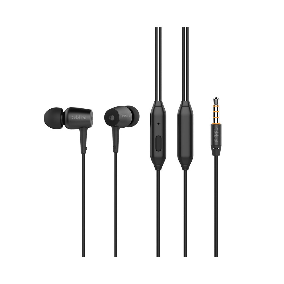 (Black) Headphones E Metal Earphone Stereo Sound Headset Black 6914271908528