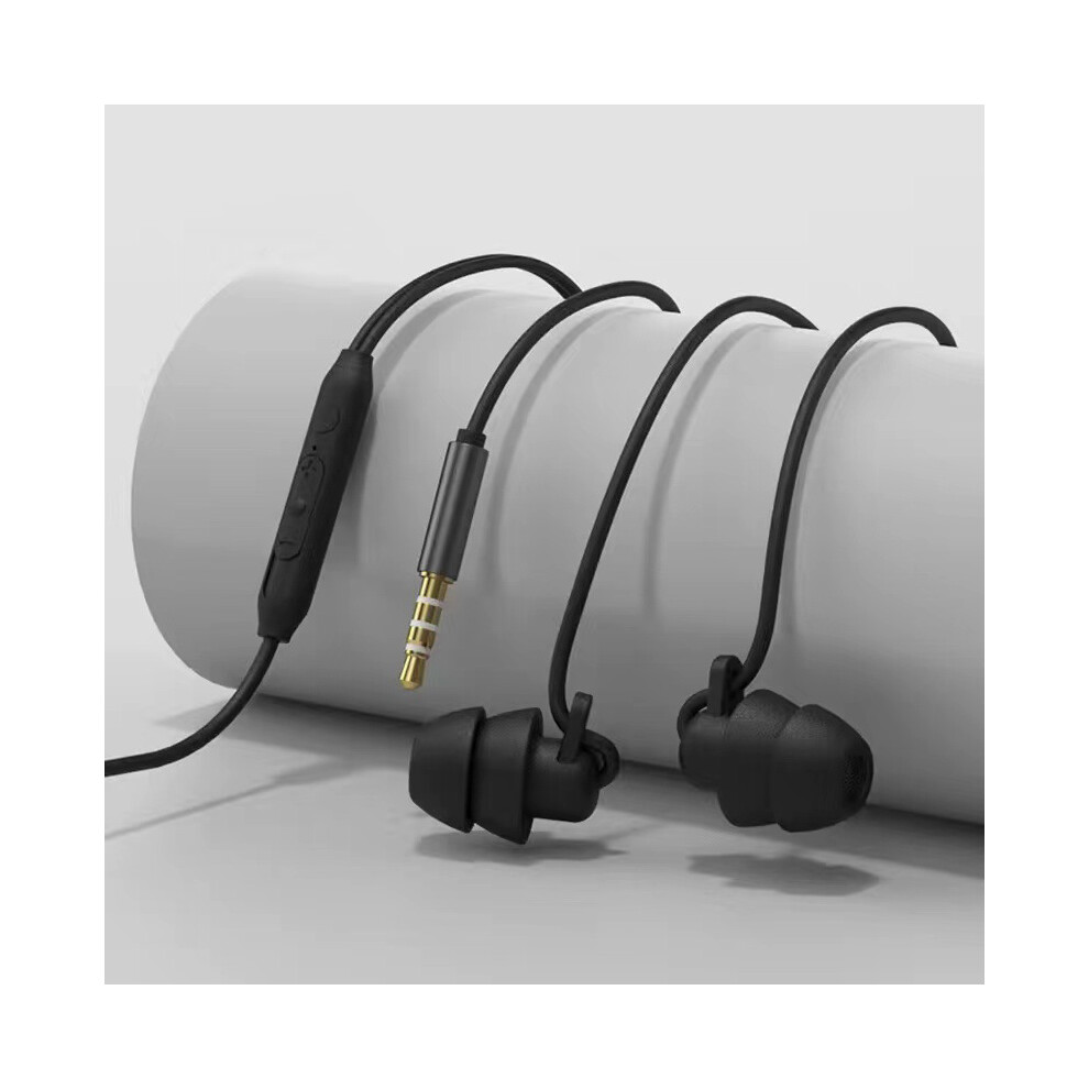 (Black) Headphones On 3.5Mm Wired Headset Music Earphone Black 6914273740225