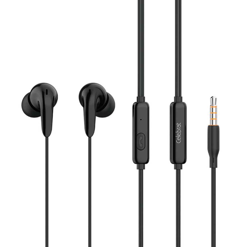(Black) Headphones In-Ear Earphone Music Calling Headset Black 6914277455545
