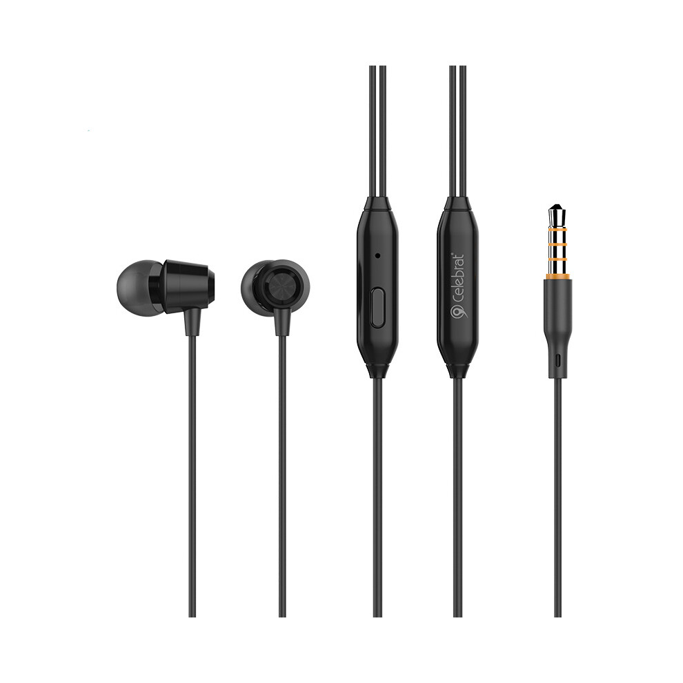 (Black) Headphones Ed Bass Sound Earphone In-Ear Headset Black 6914278014567
