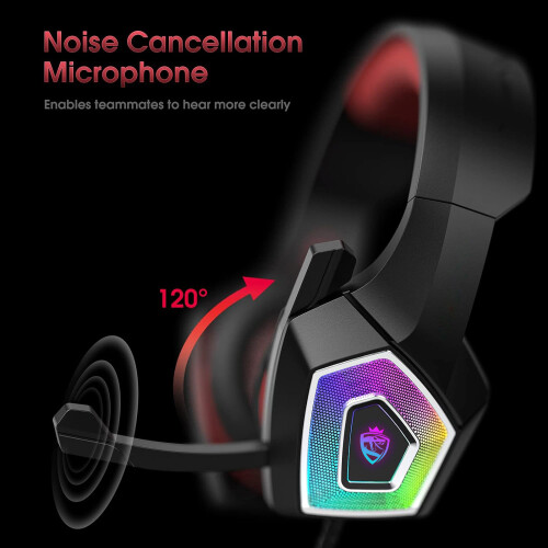 (BlackRed) Headphones Computer Headphone with Adapter Cable 2