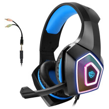 (BlackBlue) Headphones Computer Headphone with Adapter Cable