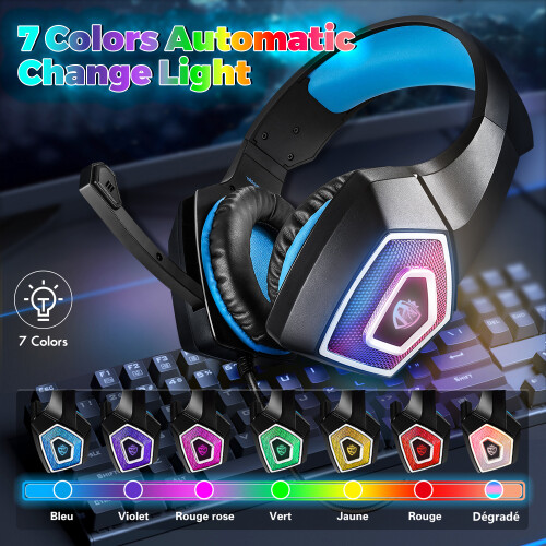 (BlackBlue) Headphones Computer Headphone with Adapter Cable 1
