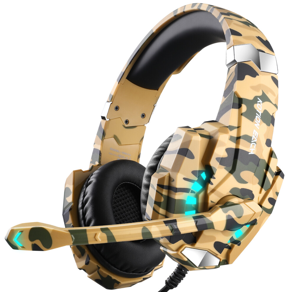(Yellow Camouflage) Headphones red Headphones with Mic and LED Light-image-OPC-PJFN5P2-NEW