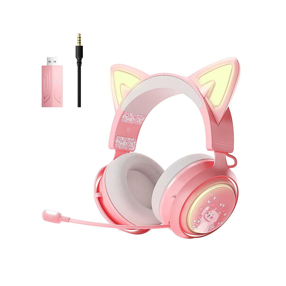 Headphones Gaming Headset With Rgb Lights - Pink 6914277677770