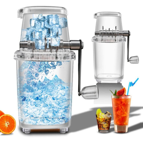 Ice Crusher Manual, 1.25 L Capacity, Ice Cube Chopper, Summer Supplies 2