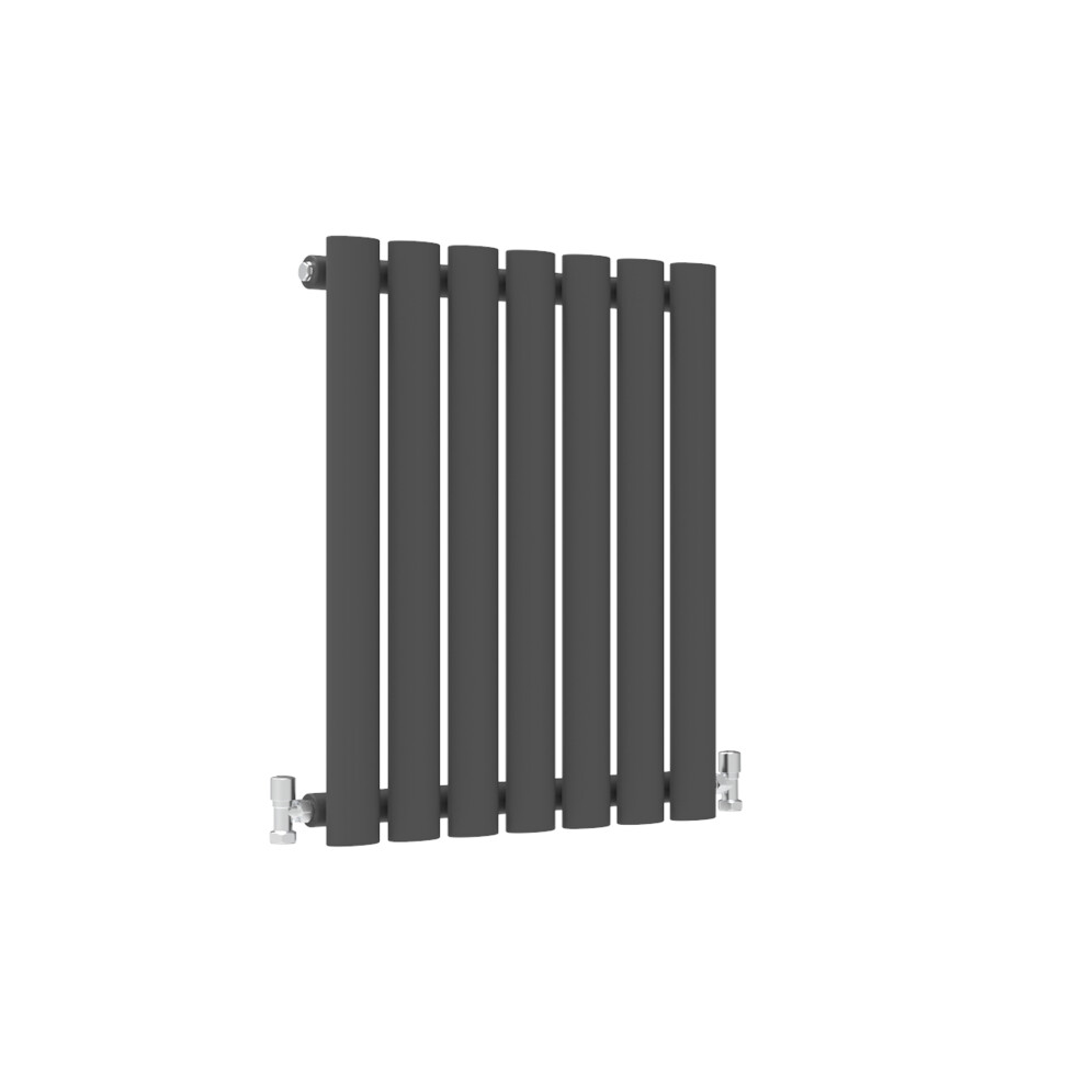 Aica (Single, 600X413mm) Central Heating Oval Column Radiators Anthracite