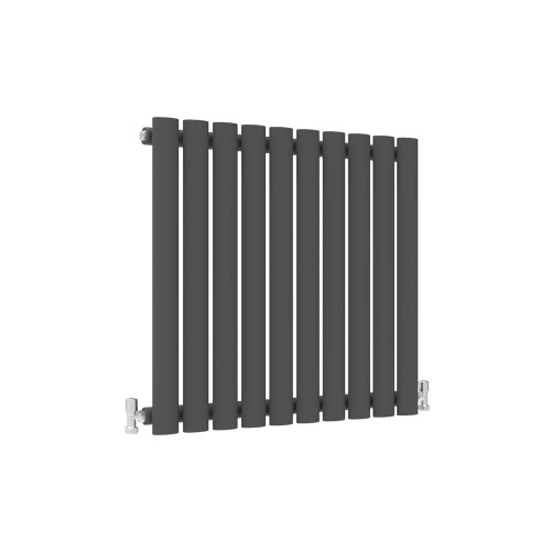 AICA (Single, 600x590mm) Anthracite Central Heating Oval Column Radiators