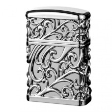 (Silver Ice) Portable Metal Lighter Adjustables Windproof Butane Torch Lighter for Lighter Lover