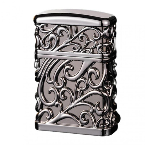 (Black Ice) Portable Metal Lighter Adjustables Windproof Butane Torch Lighter for Lighter Lover