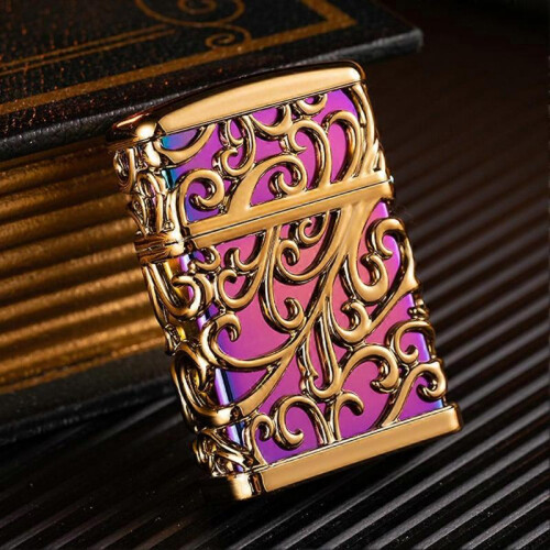 (Silver Ice) Portable Metal Lighter Adjustables Windproof Butane Torch Lighter for Lighter Lover 2