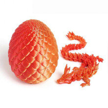 (Bronze red) 3D Printed Dragons Eggs Flexible Desk Figure Decor for Living Room Bedroom