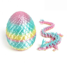 (Rainbow) 3D Printed Dragons Eggs Flexible Desk Figure Decor for Living Room Bedroom