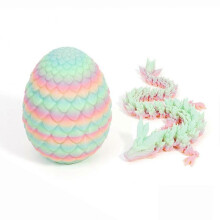 (Luminous Rainbow) 3D Printed Dragons Eggs Flexible Desk Figure Decor for Living Room Bedroom