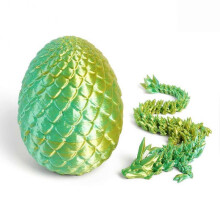 (Laser Yellow Green) 3D Printed Dragons Eggs Flexible Desk Figure Decor for Living Room Bedroom