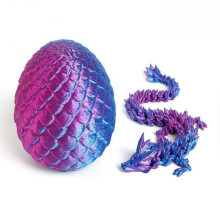 (Laser Purple) 3D Printed Dragons Eggs Flexible Desk Figure Decor for Living Room Bedroom