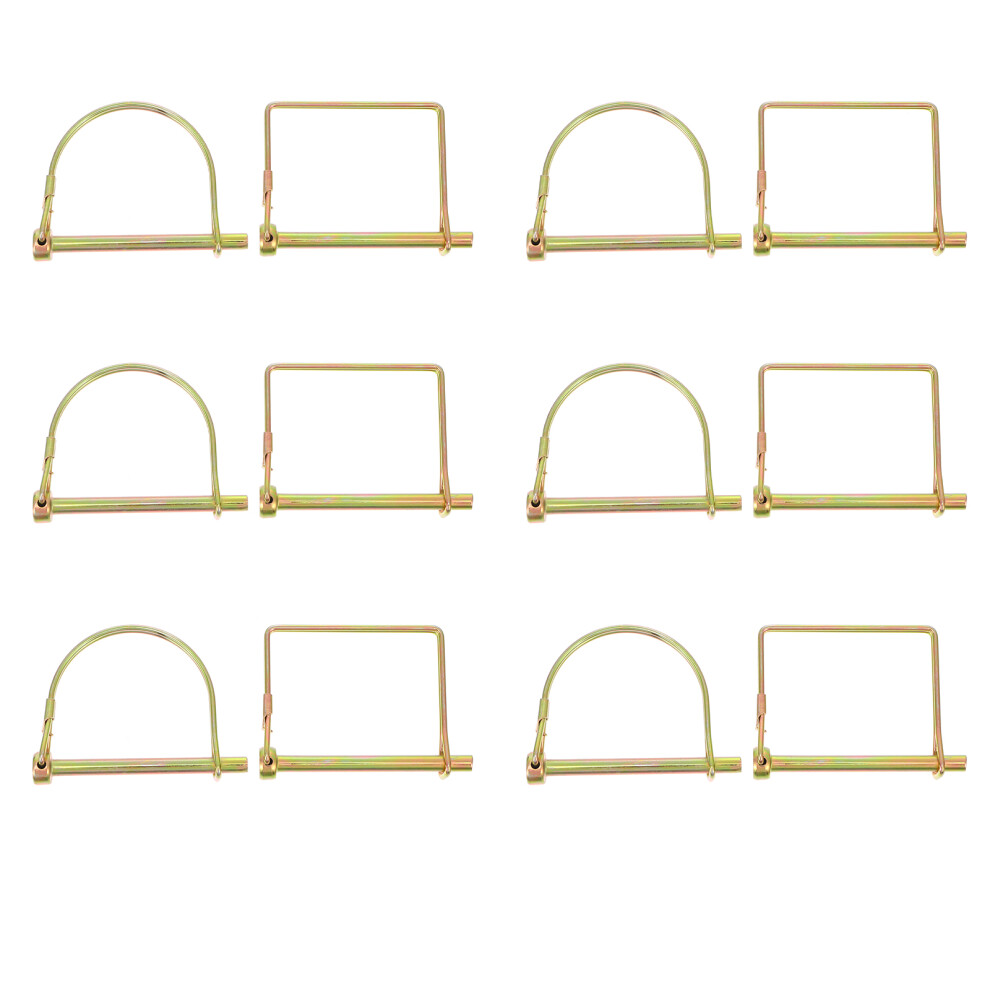 Inoomp 12Pcs Wire Lock Pin Coupler Shaft Locking Pin Trailer Farm Lawn Garden