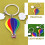 5 Pack Hot Air Balloon Keyring Pendant Travel Memory Charm 8