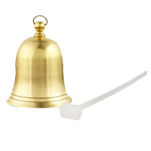 2Pcs Copper Fengshui Ornament Buddha Bell Figurine Light Yellow Decor