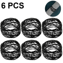 Handmade Round Mesh Napkin Rings Holder for Dinning Table Parties6pcs