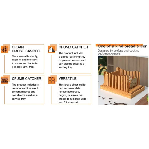Bamboo Wood Bread Cutter Model A, Adjustable Thickness Slicing Guide For Bread, Toast, Cutting Board For Bread Maker 2