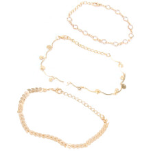 3Pcs Chain Snake Chain Anklet Metal Foot Bracelets Gold Anklets