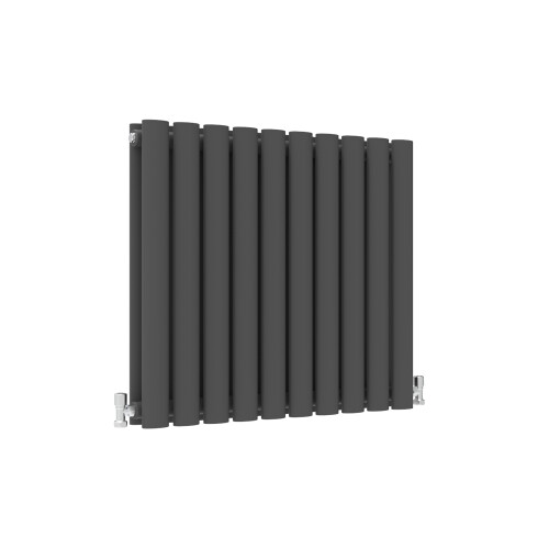AICA (Double, 600x590mm) Anthracite Central Heating Oval Column Radiators