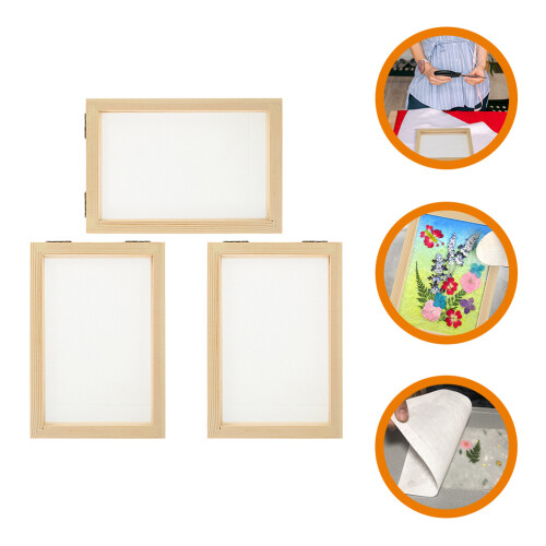 3pcs diy paper making wood frame kit for handmade paper crafting 2