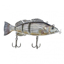 (C) Rechargeable Electric Fishing Lure with LED Light Life-like Bass Swimbait for Night Deep Sea Fishing